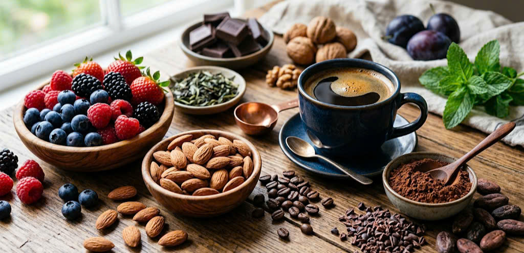Nhiều loại thực phẩm nguyên chất khác chứa chất chống oxy hóa tương đương hoặc vượt trội hơn trà xanh.
