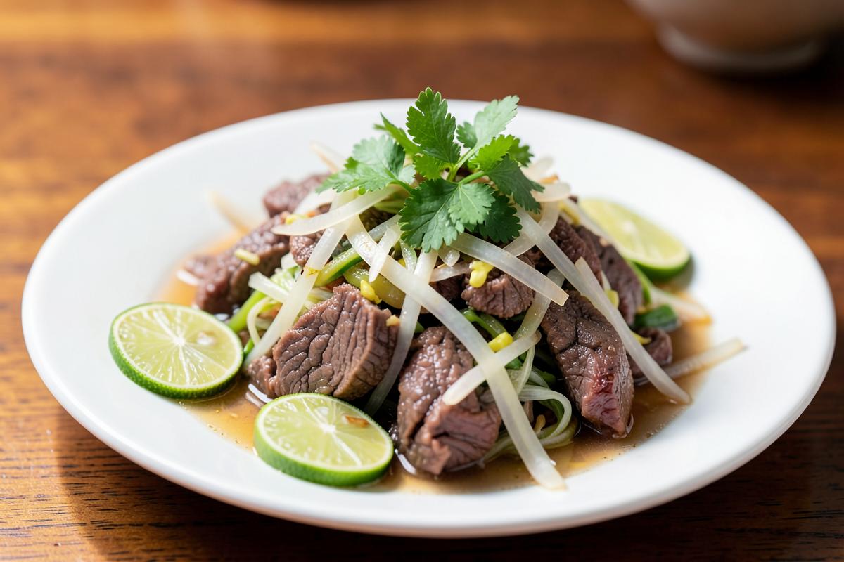 Cách làm bò tái chanh chua ngon giàu dinh dưỡng cho gia đình