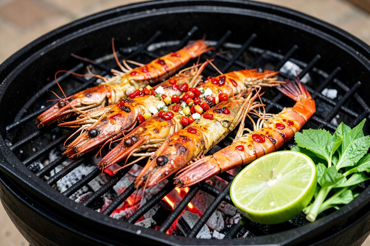 2 Cách làm tôm nướng muối ớt cay giòn bằng lò nướng hoặc bếp than hoa
