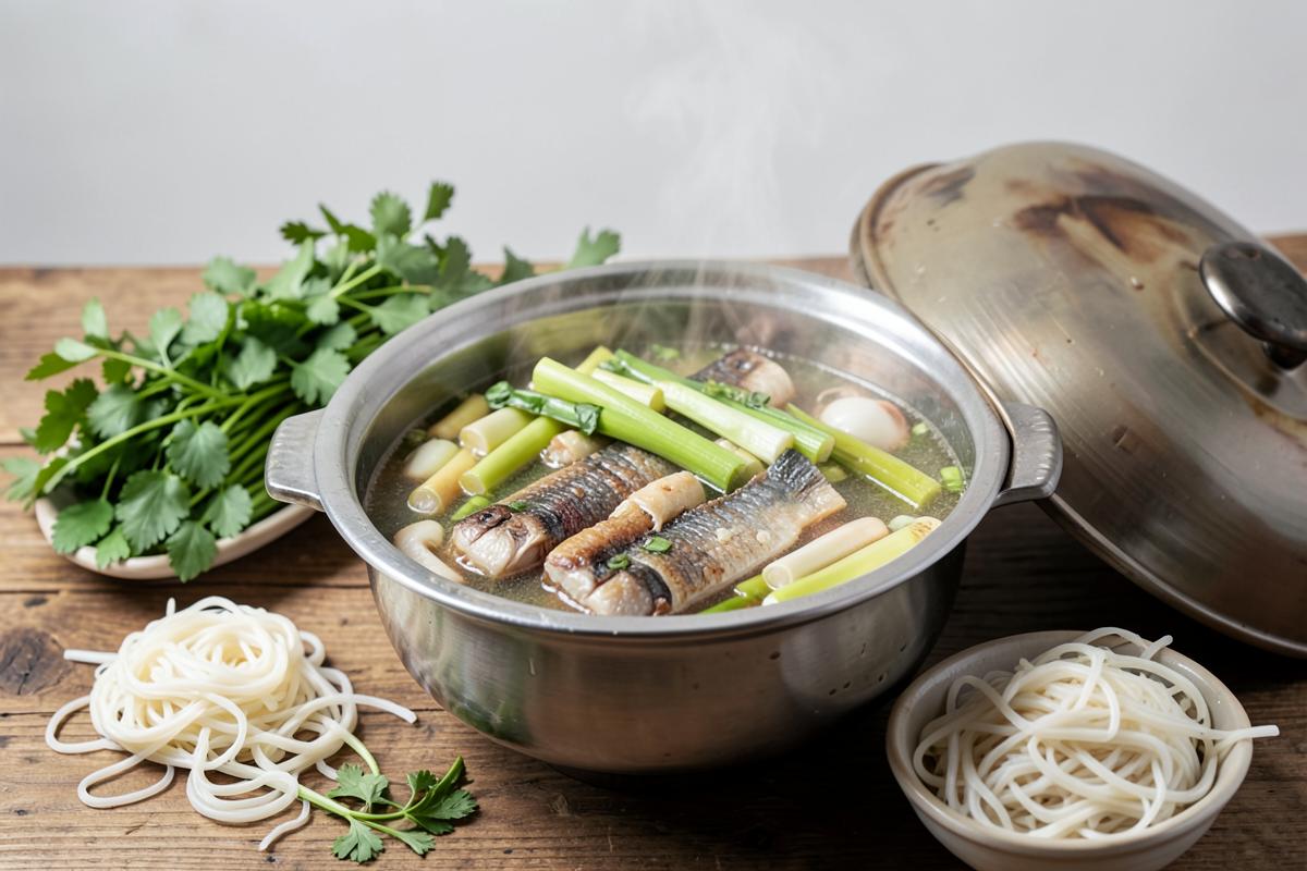 2 cách Nấu Lẩu Cá Lăng ngon nhất với măng chua và lá giang tại nhà