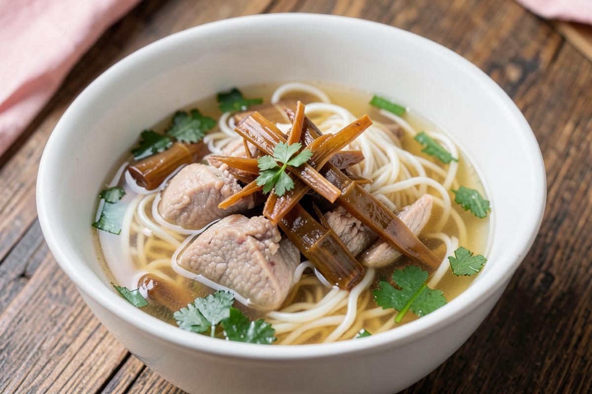Cách nấu miến gà măng khô đúng công thức hương vị truyền thống