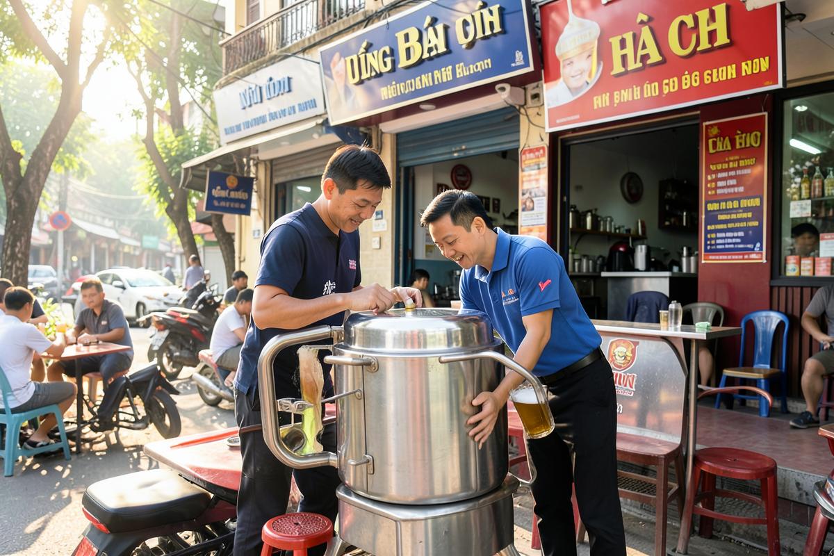 Phân phối bia hơi Hà Nội, hỗ trợ mở quán bia hơi Hà Nội khu vực phường Định Công, Hà Nội