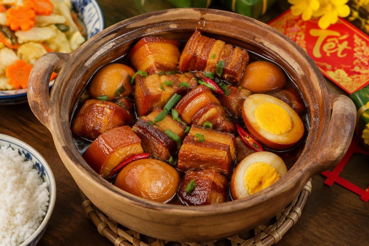 Thịt lợn kho trứng