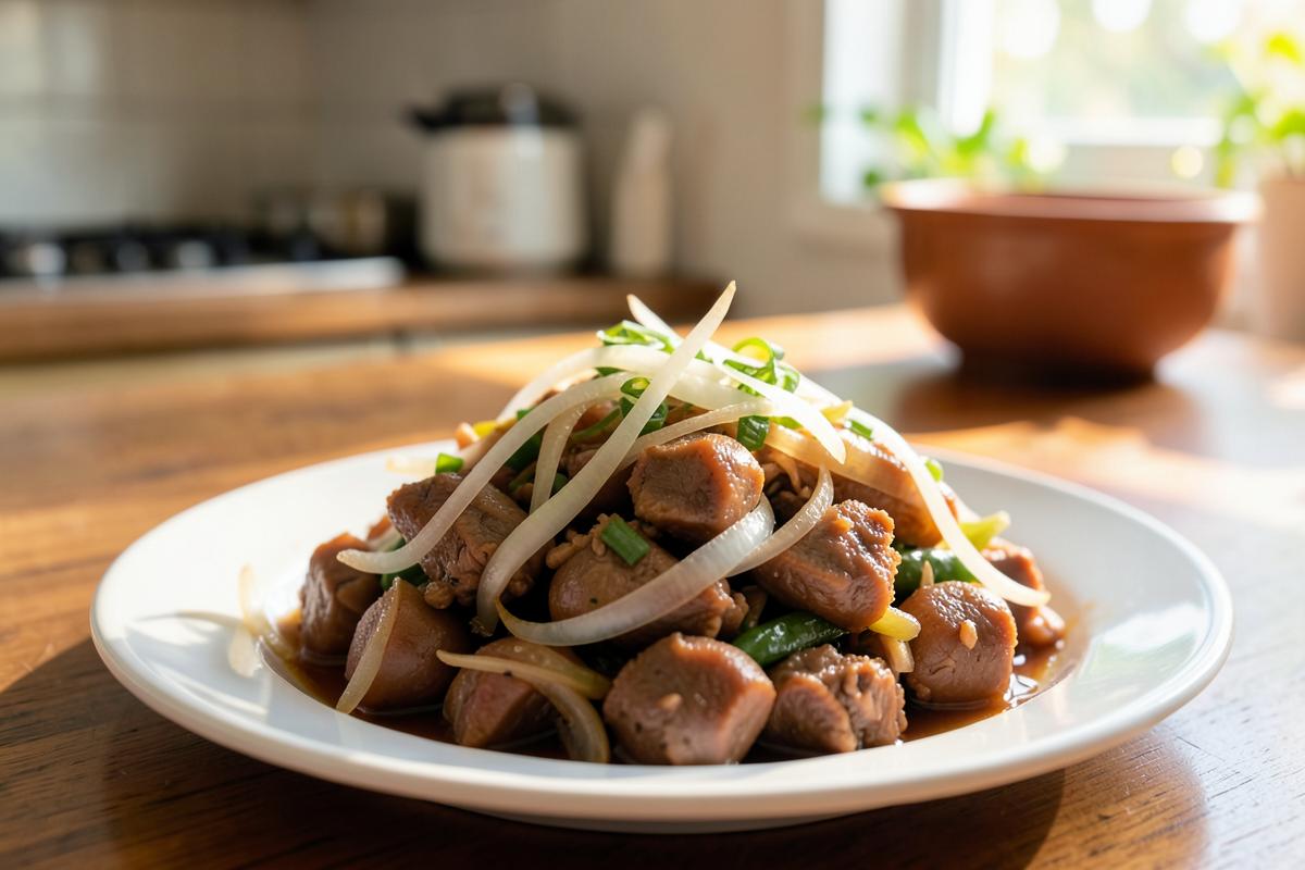 Cách làm tim heo xào hành tây vừa ngon vừa rẻ lại dinh dưỡng